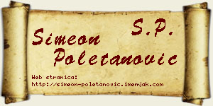 Simeon Poletanović vizit kartica